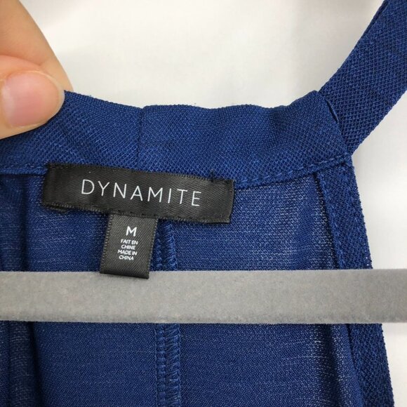 Dynamite Navy blue dressy flowy V-neck tank top  size M - Picture 5 of 11